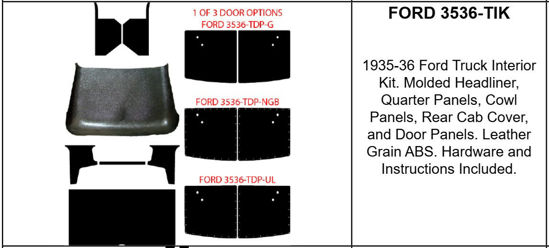 Picture of Upholstery Kit, Black, 1935-36 Pickup, FORD-3536-TIK