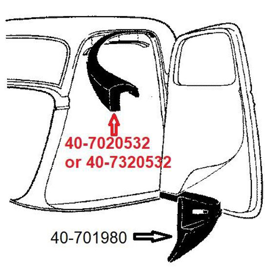 Picture of Top Of Door Seal, 40-7020532