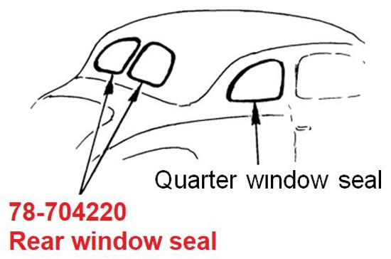 Picture of Rear Window Seals, 1937-1940 Cars, 78-704220
