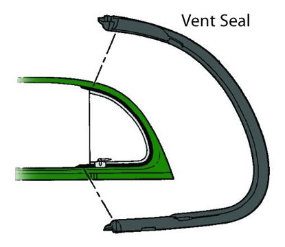 Picture of Vent Window Seals, Closed car, 01A-7021448/9