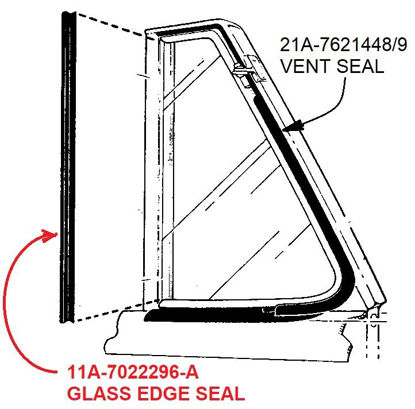 Picture of Vent Window Glass Edge Seals, 11A-7022296-A
