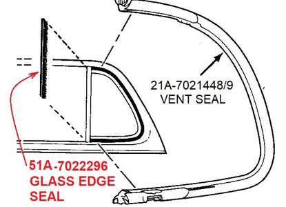 Picture of Vent Window Glass Edge Seals, 51A-7022296