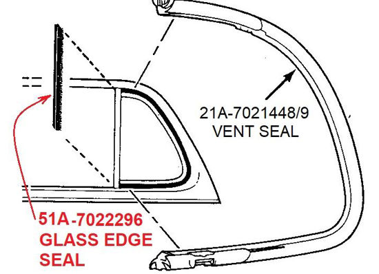 Picture of Vent Window Glass Edge Seals, 51A-7022296