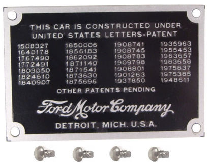 Picture of Patent Plate, 1935-1936, 48-14001