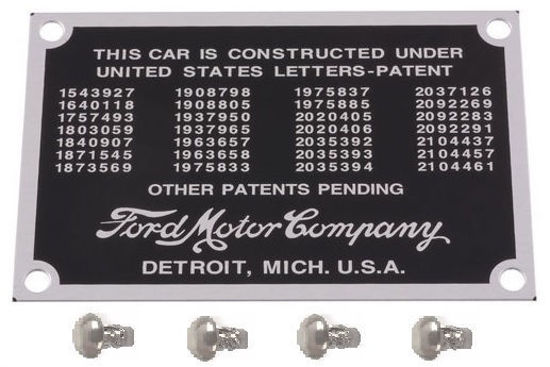 Picture of Patent Plate, 1937-1939, 78-14001