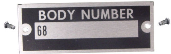 Picture of Body Number Plate, 1936, 68-14002