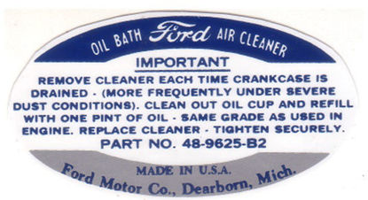 Picture of Air Cleaner Decal, 1935-1940, DF65