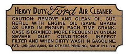 Picture of Air Cleaner Decal, 1939-1941, DF754