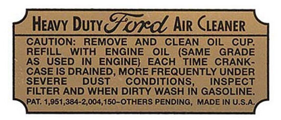 Picture of Air Cleaner Decal, 1939-1941, DF754