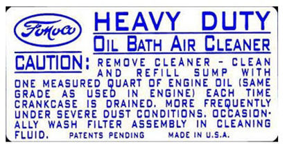 Picture of Air Cleaner Decal, 1948-1951, DF357