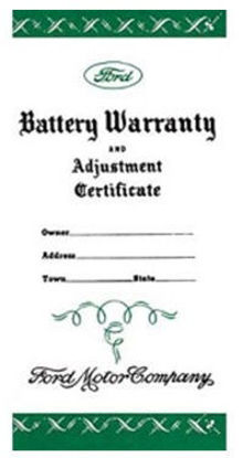Picture of Battery Certificate, 1939-1953, DF9