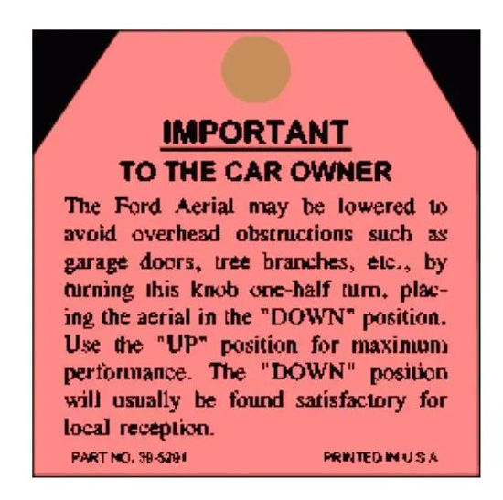 Picture of Antenna Tag, 1937-1939, DF591
