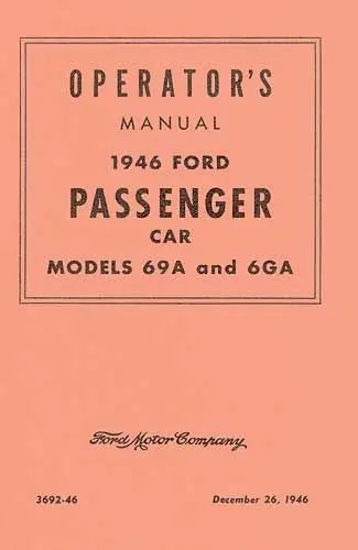 Picture of Operator's Manual, 1946, VB46
