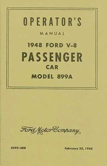 Picture of Operator's Manual, 1948, VB48