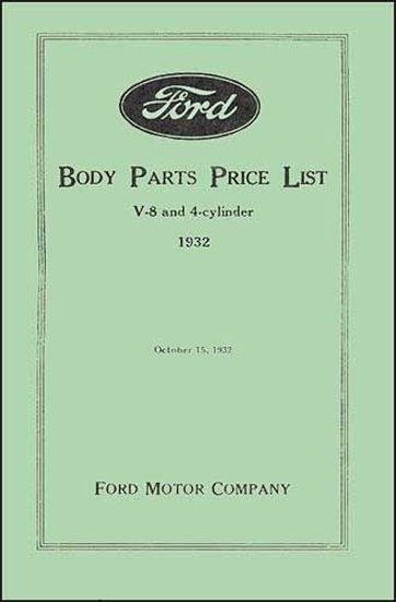 Picture of Chassis & Body Parts Book, 1932, VB32