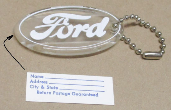 Picture of Key Fob - "FORD" Script, KC-2-While